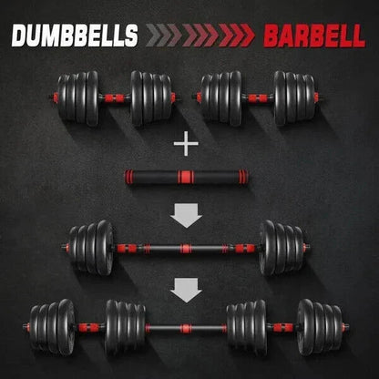 30kg Dumbbells Barbell Set with Connecting Rod CorbyCart