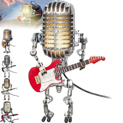 Retro Microphone Robot Desk Lamp LED Table Light Steampunk Ornament Decor Gifts Corbycart