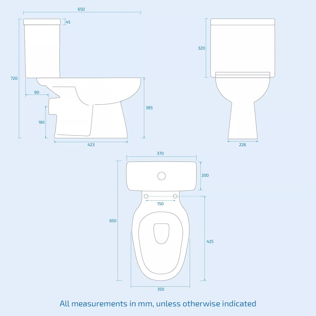 Nes Home Close Coupled Toilet Bathroom WC Pan, Toilet Seat & Cistern CorbyCart