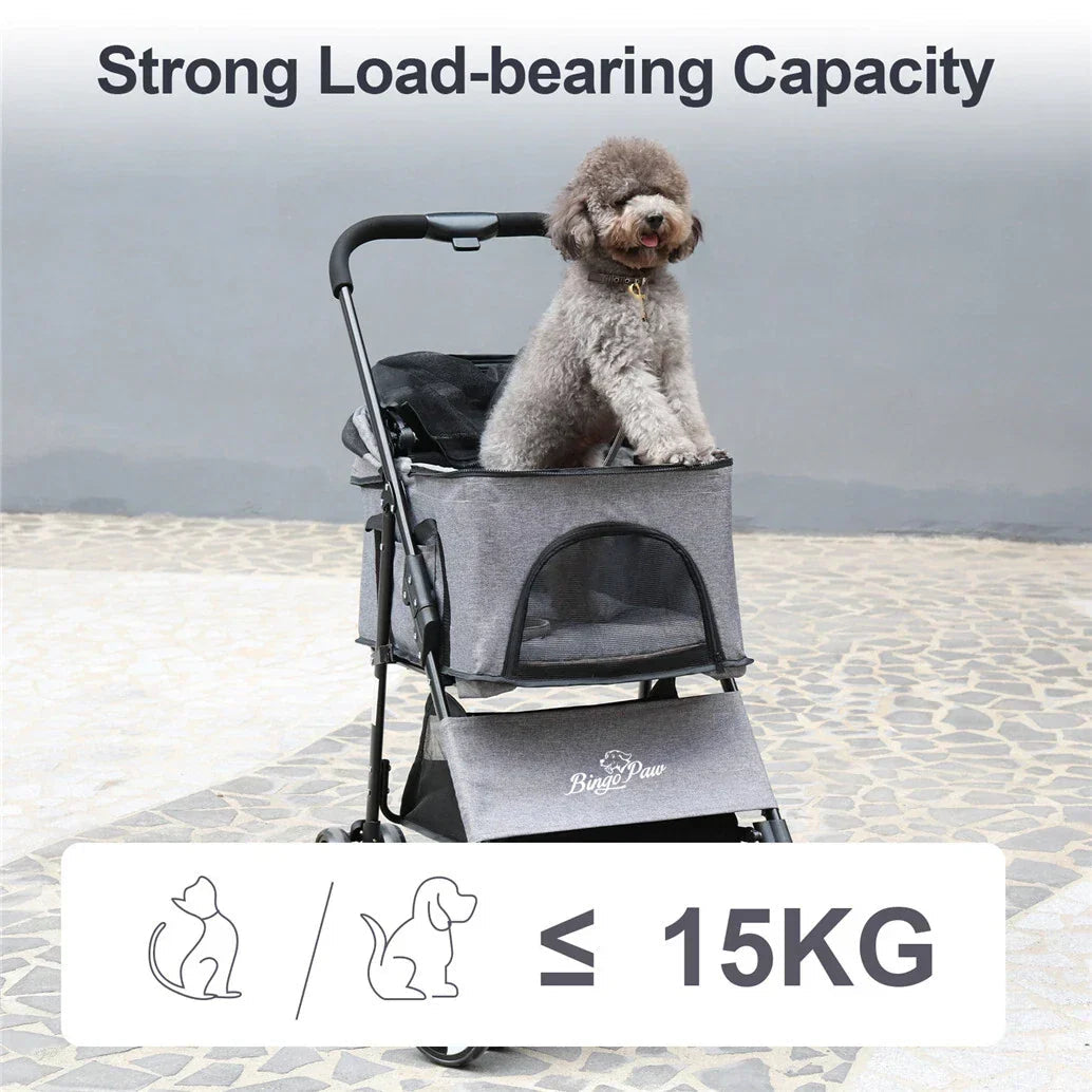 XXL Pet Stroller Pram Dog Carrier Trailer Stroller Travel Walk Carrier Load 30kg Corbycart