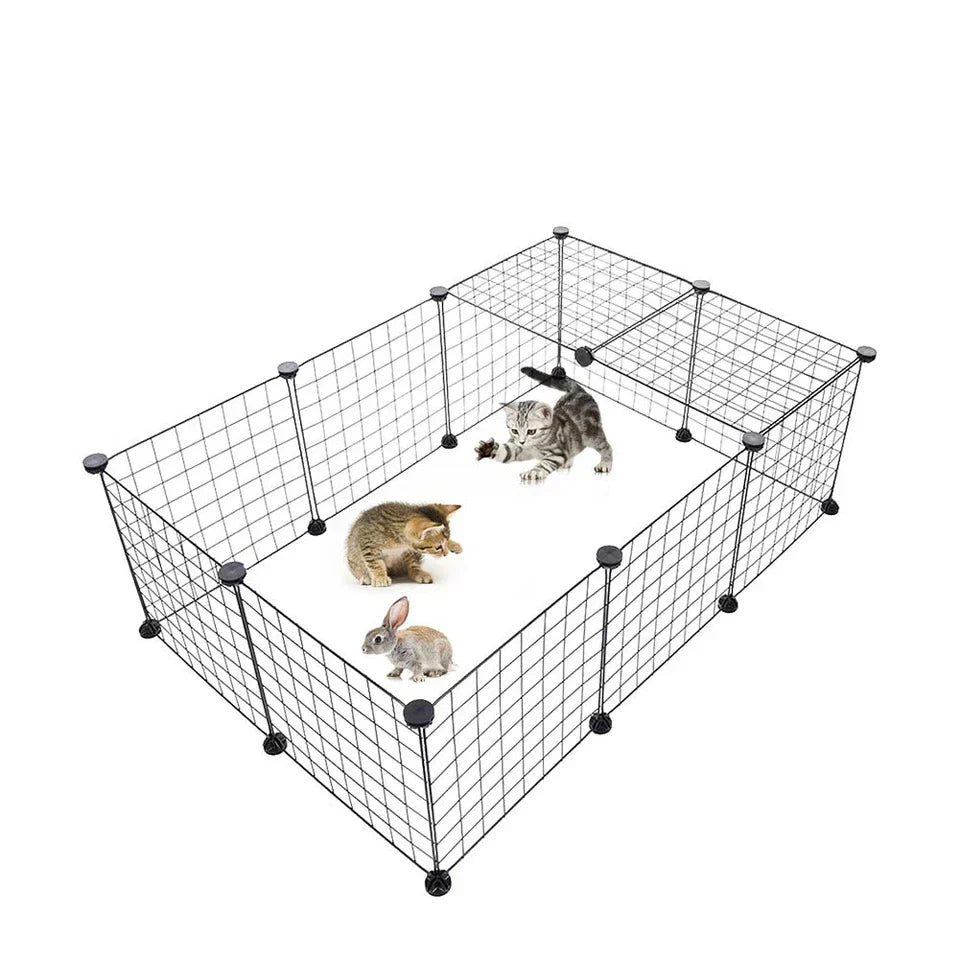 12 Panel Pet Playpen Metal Puppy Dog Small Animals Cage Run Fence Indoor Outdoor Corbycart