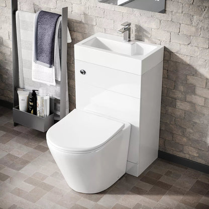 Debra 2 in 1 Compact Basin and BTW Rimless Toilet Combo Space Save Cloakroom CorbyCart