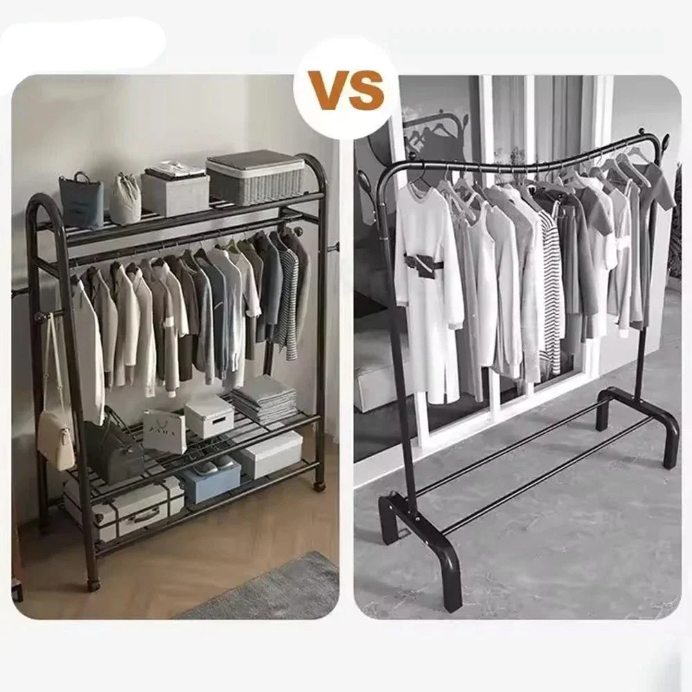Heavy Duty Double Clothes Rail Rack Garment Hanging Stand Open Wardrobe Shelf CorbyCart