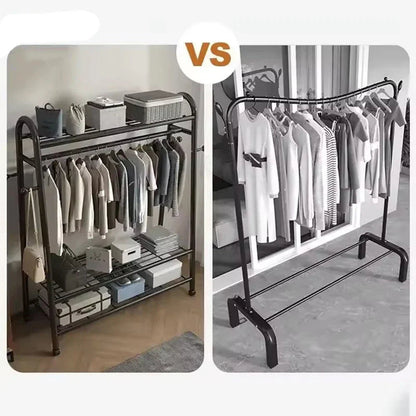 Heavy Duty Double Clothes Rail Rack Garment Hanging Stand Open Wardrobe Shelf CorbyCart