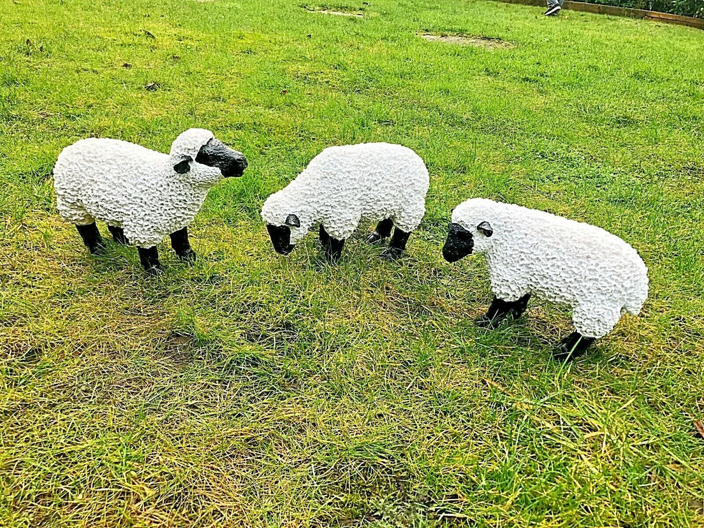 Spring Lamb Garden Ornament Resin Laying Down Sheep Statue Farmyard Gift Garden