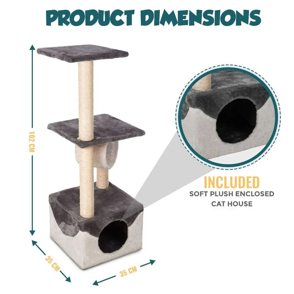 Cat Tree Scratching Tower House Activity Center Post Climbing Hammock CorbyCart