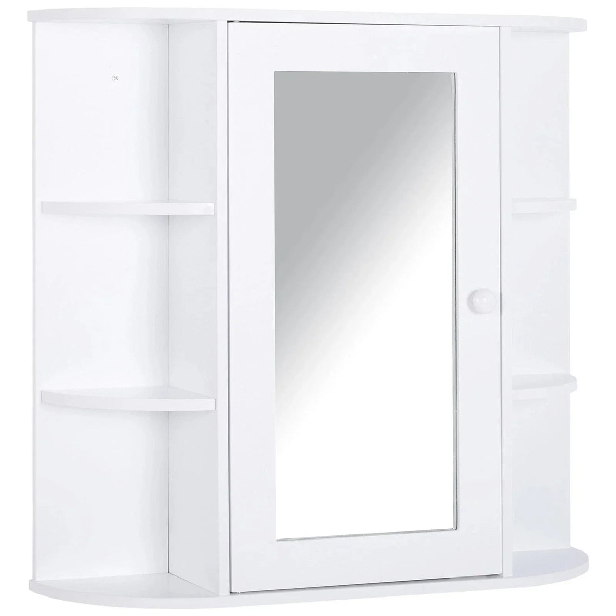 Wall Mounted Bathroom Cabinet with Mirror Single Door Storage Shelves CorbyCart