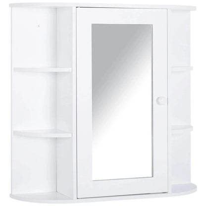 Wall Mounted Bathroom Cabinet with Mirror Single Door Storage Shelves CorbyCart