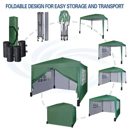 3x3m Pop up Heavy Duty Gazebo With Sides And Weight bags