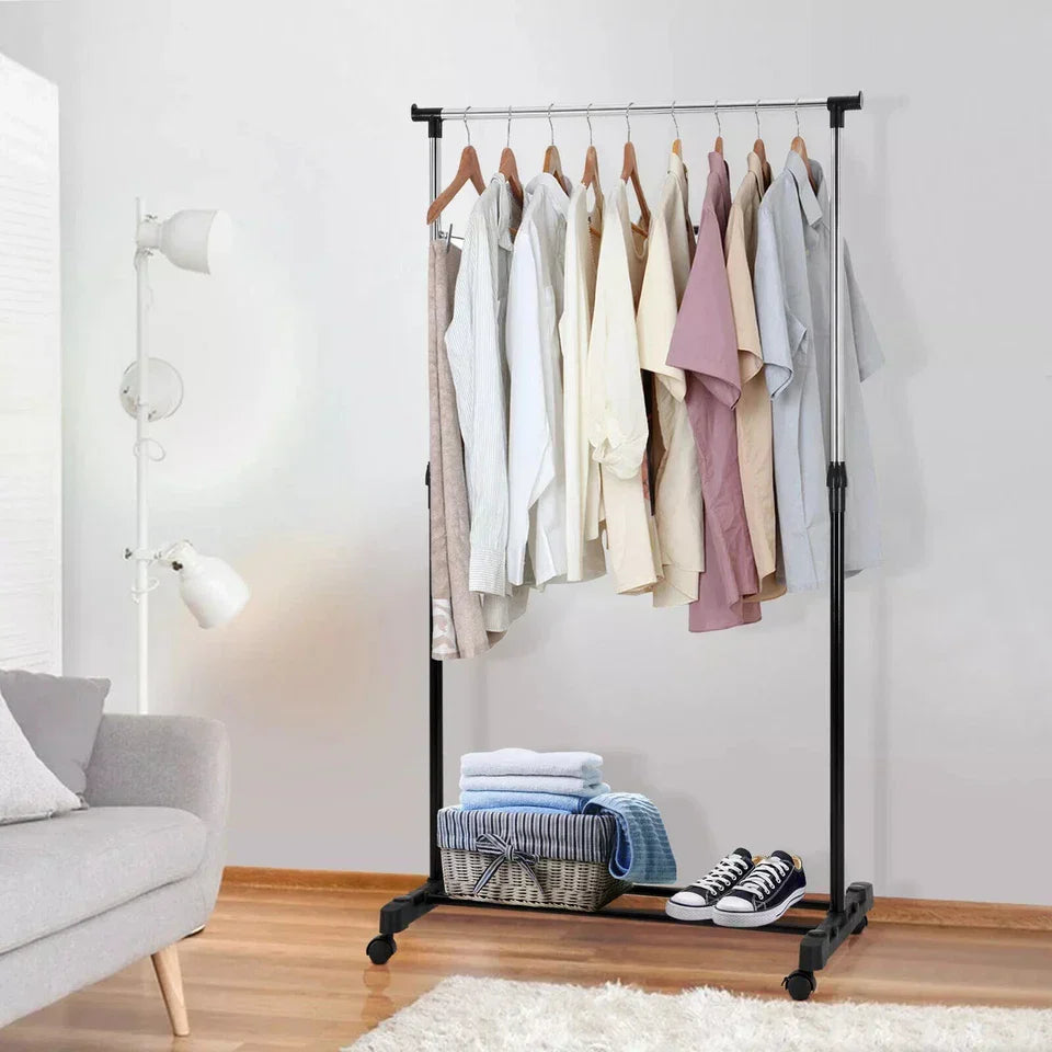 Metal Clothes Rail Storage Garment Shelf Hanging Display Stand Rack CorbyCart