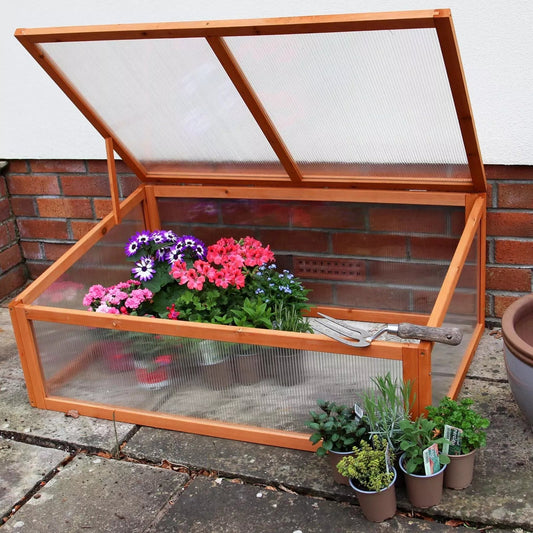 Wooden Cold Frame Mini Green Grow House Garden Plants Vegetables Seeds Corbycart