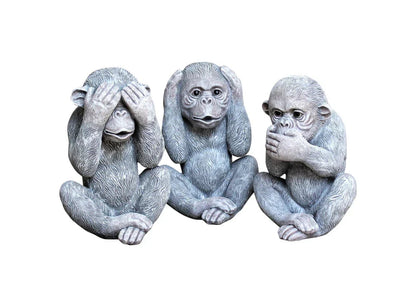 3 Wise Monkey Garden Ornaments See, Speak, Hear No Evil Monkey Corbycart