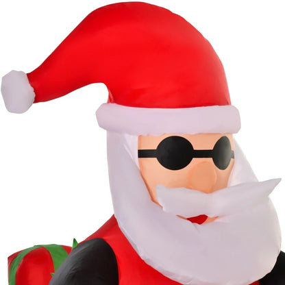 5.5ft Inflatable Santa Claus Riding Motorcycle Christmas Decoration w/ LED Light CorbyCart