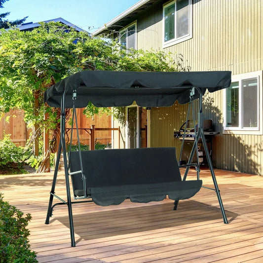 Garden Hammock Swing Chair 3 Seater Bench Canopy Patio Cushion Outdoor Strattore Corbycart