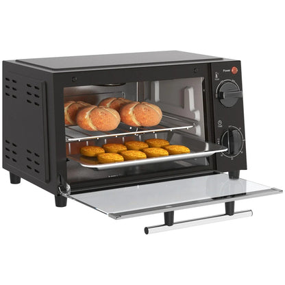 Mini Oven 9L Countertop Toaster Oven with Timer Control 750W Black