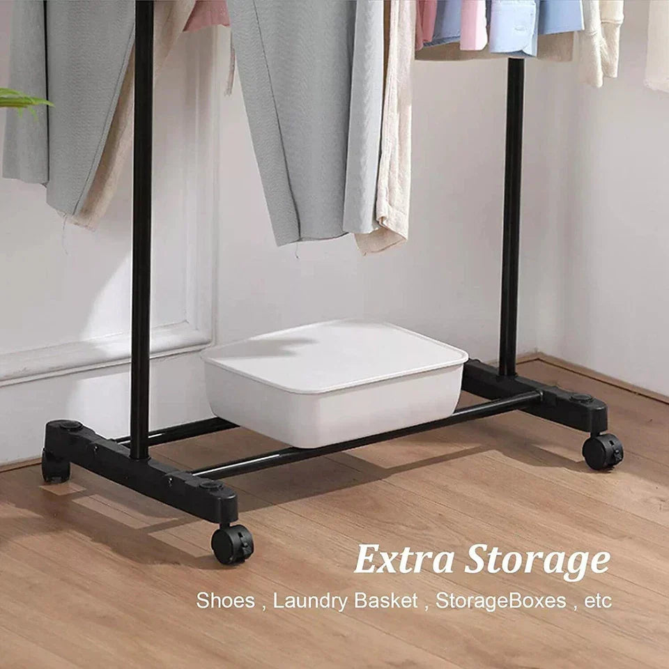 Metal Clothes Rail Storage Garment Shelf Hanging Display Stand Rack CorbyCart