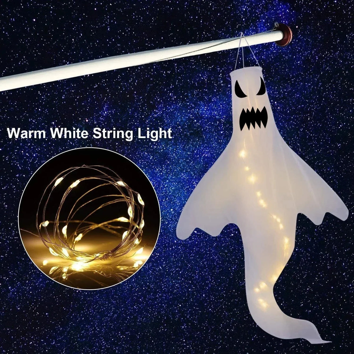 4X Halloween LED Light Ghost Outdoor Decors Garden Prop Party Hanging Decor