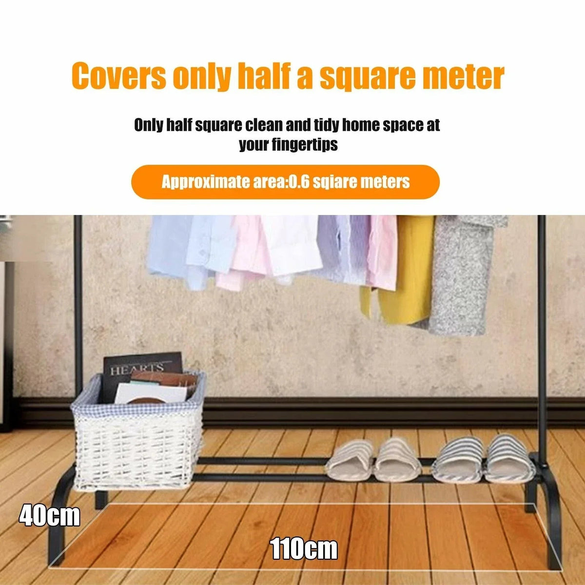 Heavy Duty Metal Clothes Rail Rack Garment Hanging Display Stand Storage Shelf CorbyCart