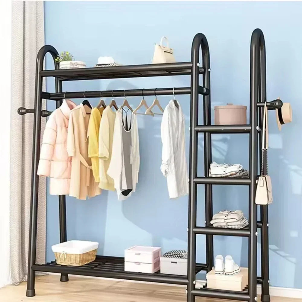 Heavy Duty Double Clothes Rail Rack Garment Hanging Stand Open Wardrobe Shelf CorbyCart