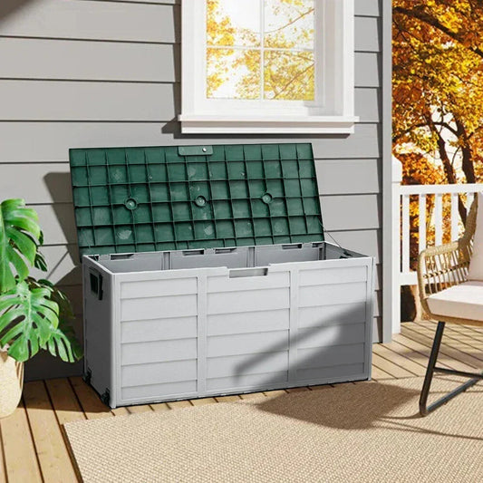 LARGE PLASTIC GARDEN STORAGE BOX OUTDOOR WATERPROOF DECK CONTAINER Corbycart