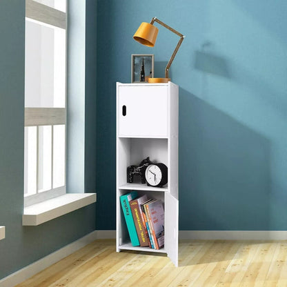 Waterproof Bathroom Storage Cabinet Free Standing Cabinet Organizer Unit White CorbyCart