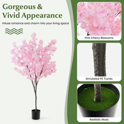 190cm Tall Artificial Cherry Blossom Tree Faux Floral Plant 1170 Flowers Corbycart