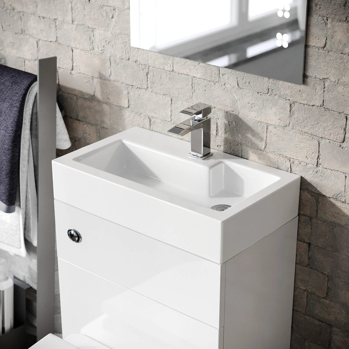 Debra 2 in 1 Compact Basin and BTW Rimless Toilet Combo Space Save Cloakroom CorbyCart