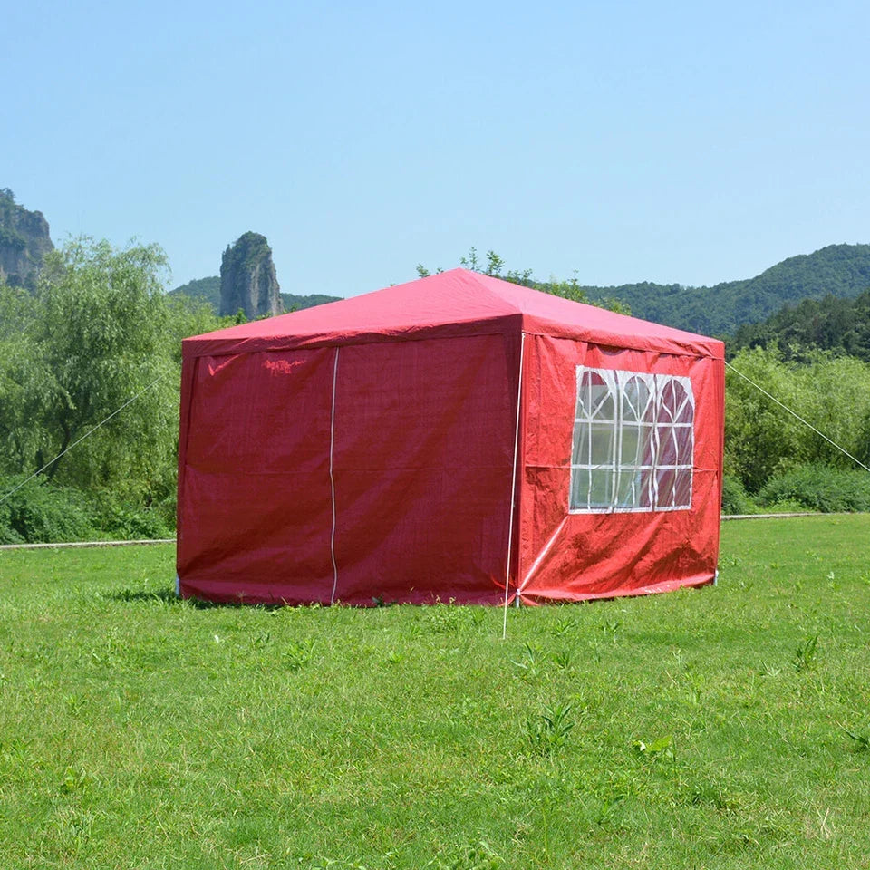 3x3m Waterproof Garden Outdoor PE Gazebo Marquee Canopy Party Tent