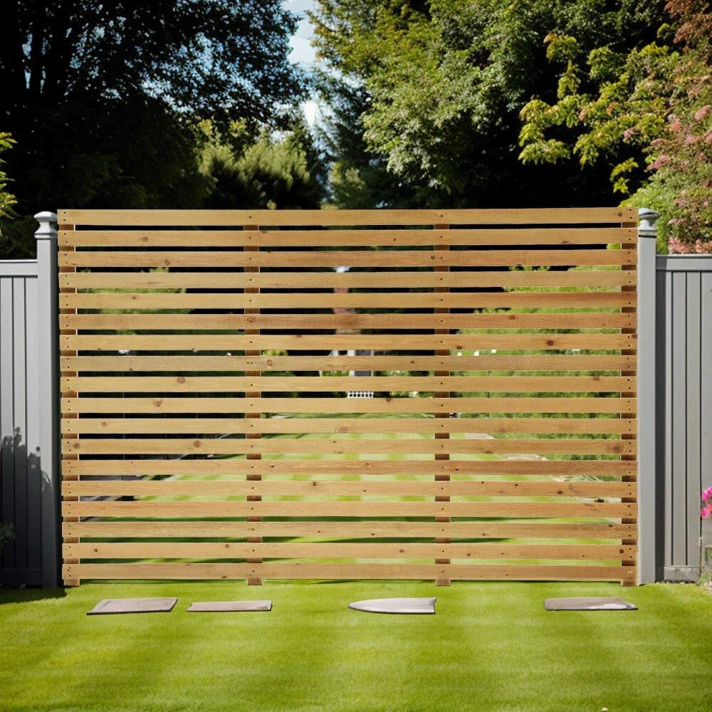 6ft Contemporary Slatted Rough Sawn Treated Fence Panel Corbycart
