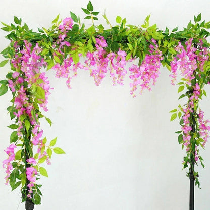 2X7FT Artificial Wisteria Vine Garland Foliage Flower Plant Trailing Home Decor Corbycart