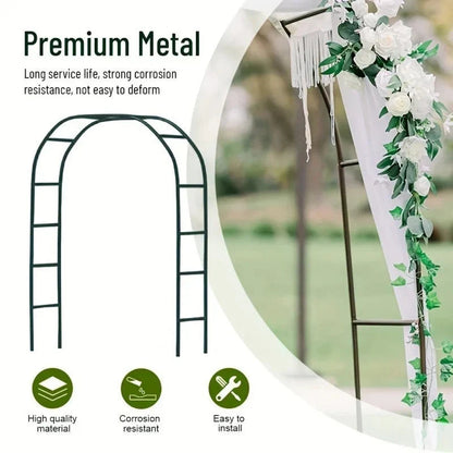 1Pc, Metal Garden Arch, 100Inch Large Size Heavy Duty Steel Frame Garden Arch Corbycart