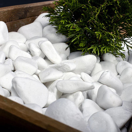 Decorative MARBLE EXTRA WHITE Stones / Pebbles HOME & GARDEN AQUARIUM 20-70 mm Corbycart