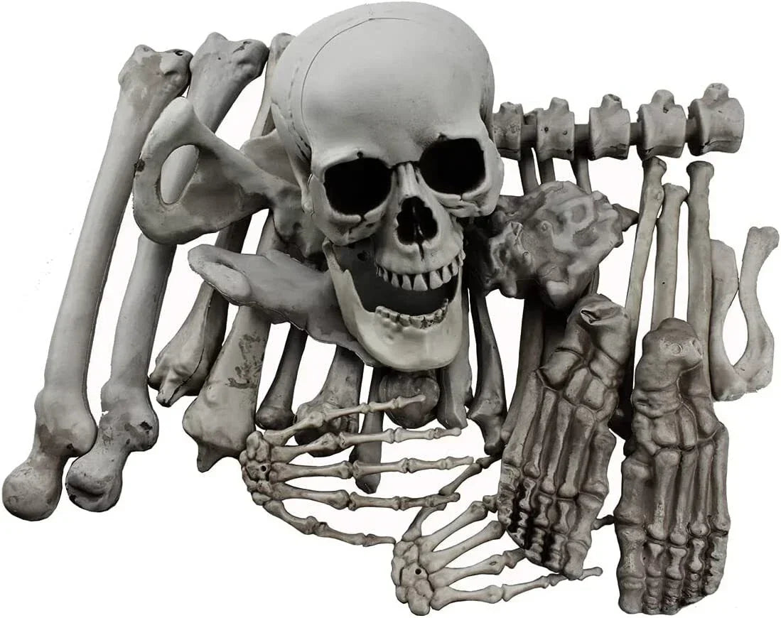 28PCS Bag of Bones Human Skull Skeleton Halloween Scary Pirate Party Decoration CorbyCart