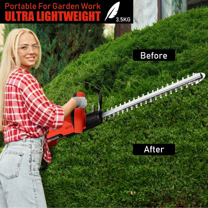 Brushless Cordless Hedge Trimmer Tree Branch Cutter Tool with 2Battery & Charger CorbyCart