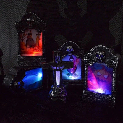 4x Halloween Light Up Tombstone Horror LED Game Props Outdoor Garden Party Decor CorbyCart