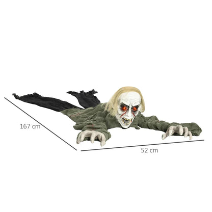 167 cm Halloween Crawling Zombie, Outdoor Animated Prop