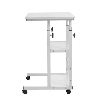 Adjustable Height Small PC Computer Desk Mobile Overbed Table Laptop Stand Shelf