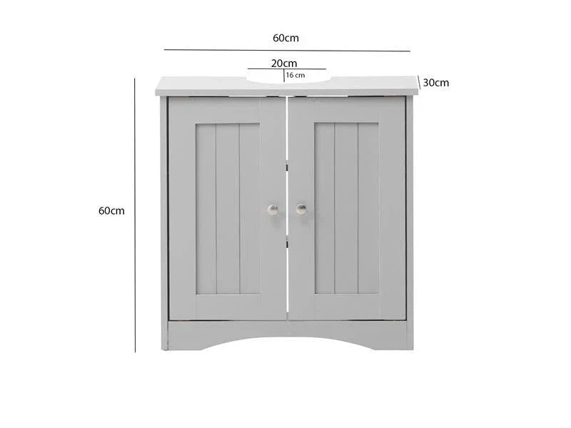 Grey Bathroom Under Sink Cabinet Basin Storage Cupboard Vanity Unit Furniture CorbyCart