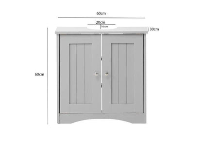 Grey Bathroom Under Sink Cabinet Basin Storage Cupboard Vanity Unit Furniture CorbyCart