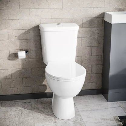 Nes Home Close Coupled Toilet Bathroom WC Pan, Toilet Seat & Cistern CorbyCart