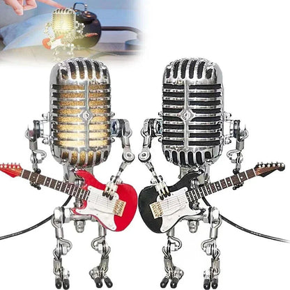 Retro Microphone Robot Desk Lamp LED Table Light Steampunk Ornament Decor Gifts Corbycart