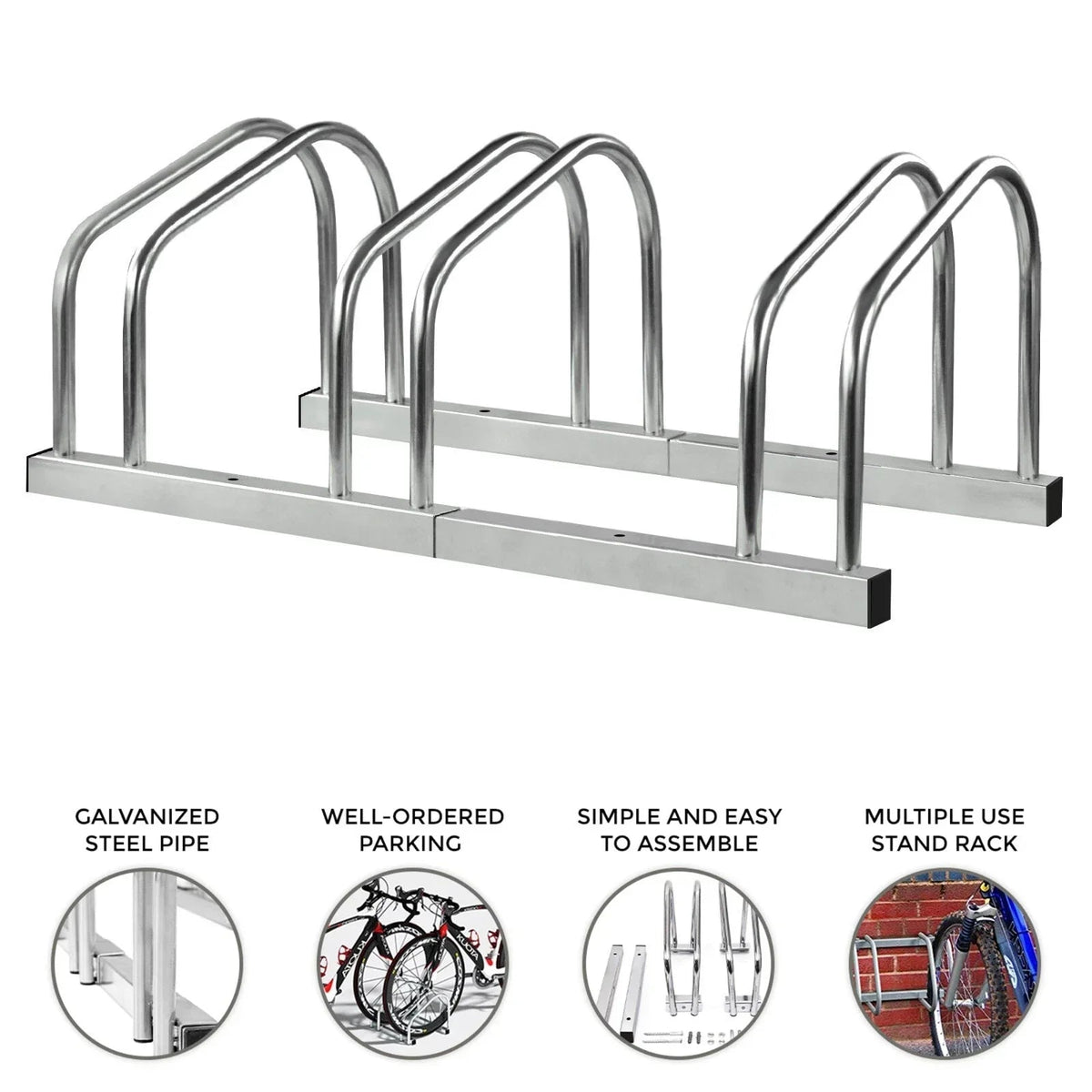 BIKE STAND RACK FOR BICYCLE PARKING STAND FLOOR WALL MOUNT INDOOR OUTDOOR NEW Corbycart