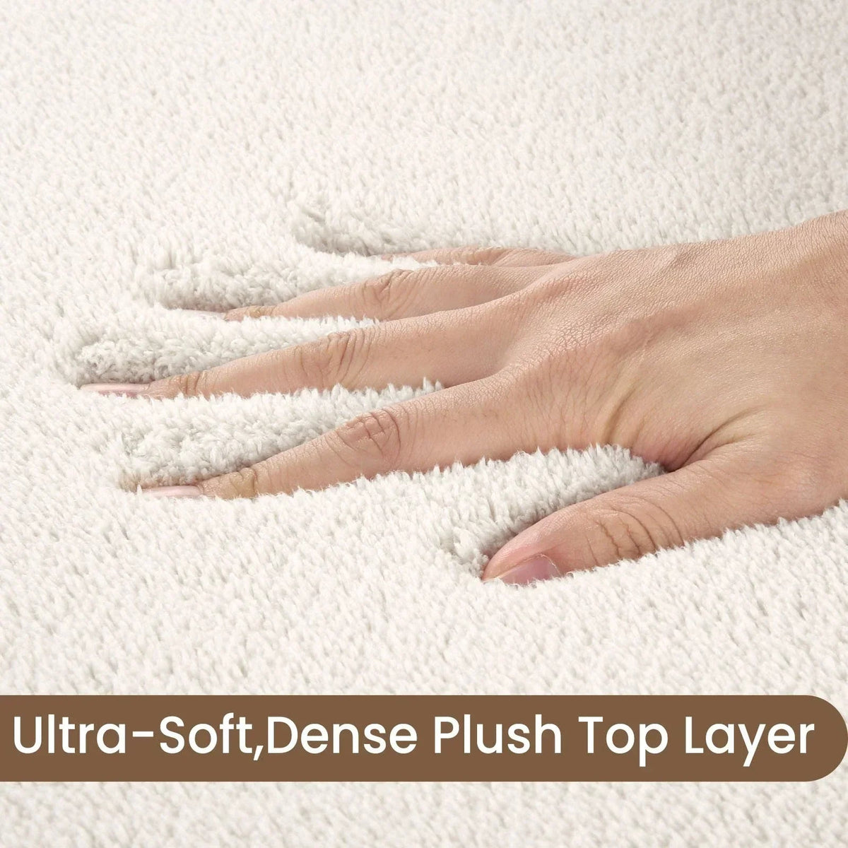 Cream Fluffy Anti-Slip Mat Living Room Bedroom Rug Carpet CorbyCart