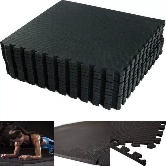 Yoga Tiles Mat Gym Thick Flooring Interlocking Floor Mats Soft Foam 60x60cm