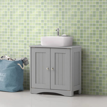 Grey Bathroom Under Sink Cabinet Basin Storage Cupboard Vanity Unit Furniture CorbyCart
