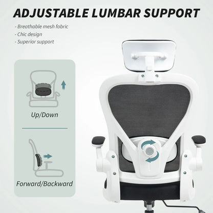 Ergonomic Mesh Office Chair with Headrest, Lumbar Support, Black CorbyCart