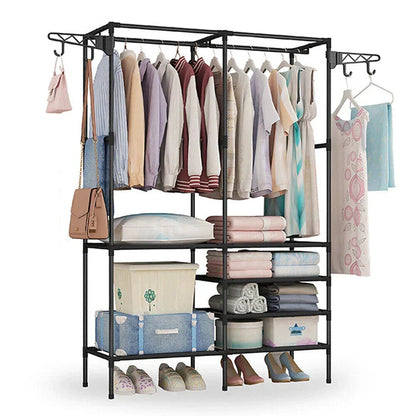 Heavy Duty iron Clothes Rail Stand Rack Storage Garment Shelf Hanging Display CorbyCart