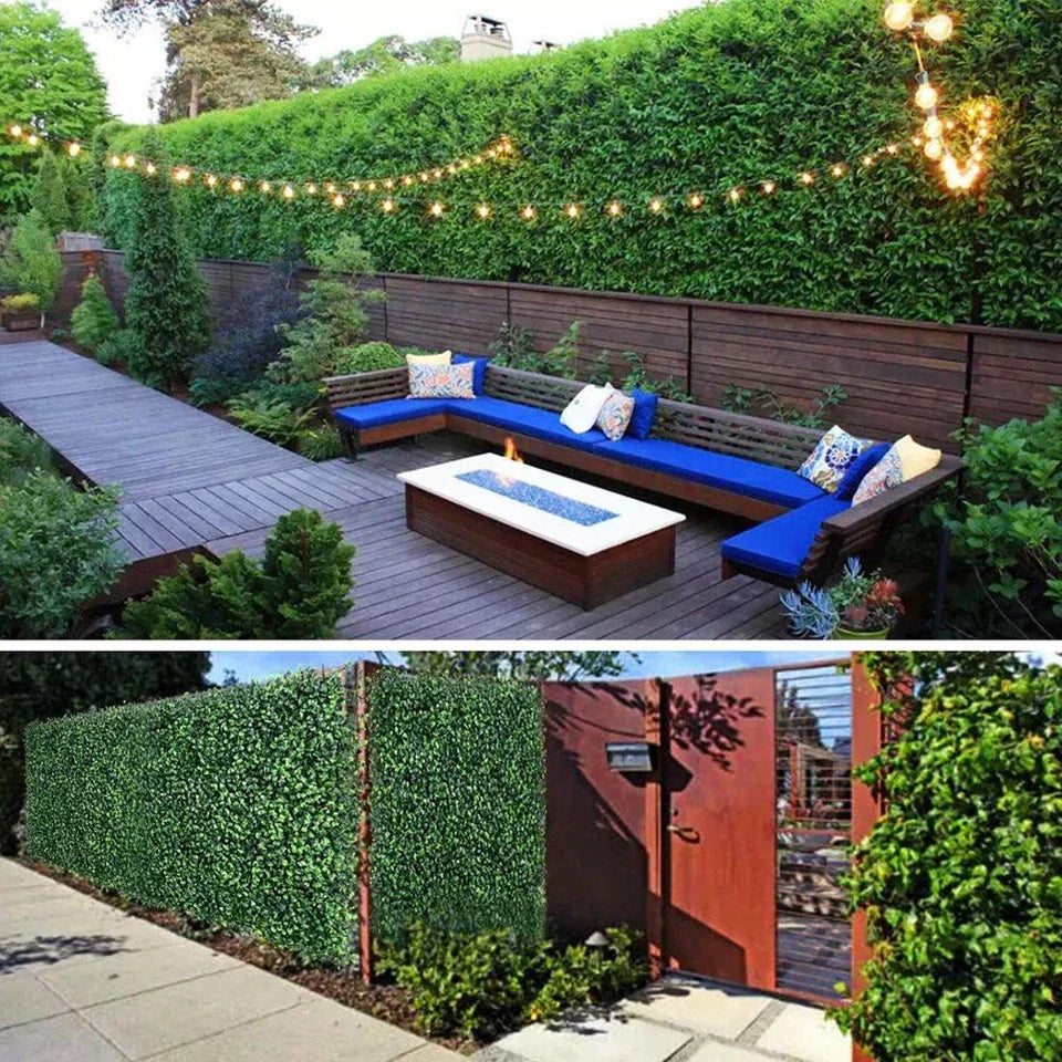 6X Artificial Plant Fence Greenery Wall Hedge Grass Mat Foliage Screen Panels UK Corbycart