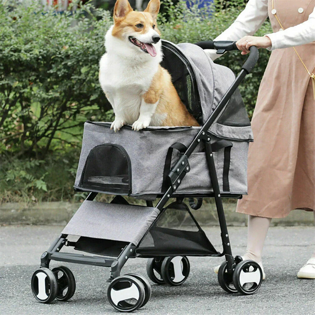 XXL Pet Stroller Pram Dog Carrier Trailer Stroller Travel Walk Carrier Load 30kg Corbycart