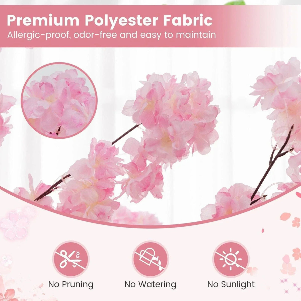 190cm Tall Artificial Cherry Blossom Tree Faux Floral Plant 1170 Flowers Corbycart